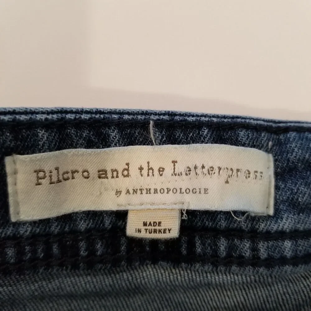 Pilcro Anthropologie Women Slim Boyfriend Denim Shorts size 26  Blue Mid‎ Rise - Picture 3 of 4